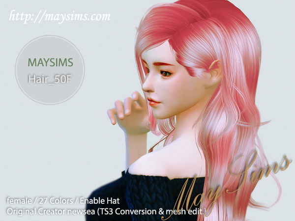 Sims 4 Hair 50F (Newsea) at May Sims