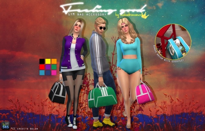 Sims 4 GYM Accessory bag + Deco at In a bad Romance