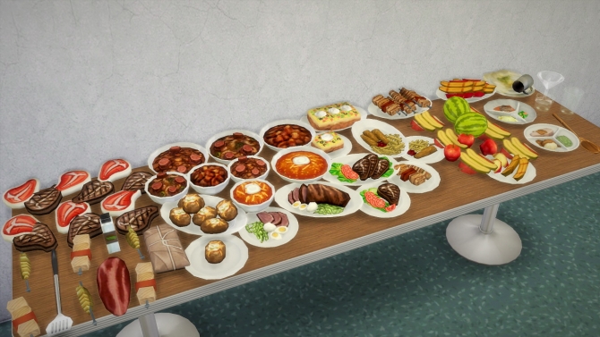 Lunch And Dinner Buyable Deco Food At Budgie2budgie Sims 4 Updates