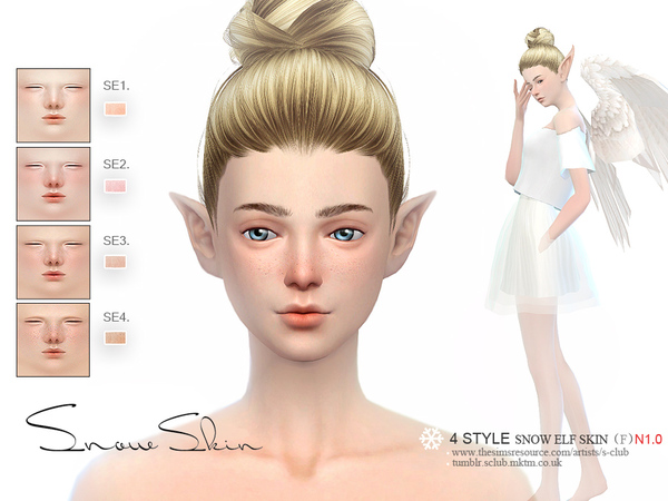 Sims 4 HS Snow Elf skintones (F) 1.0 by S Club at TSR