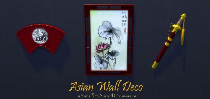 Sims 4 Asian Deco Set at Leander Belgraves