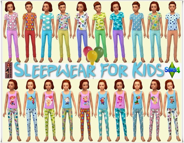 Sims 4 Sleepwear for Kids at Annett’s Sims 4 Welt