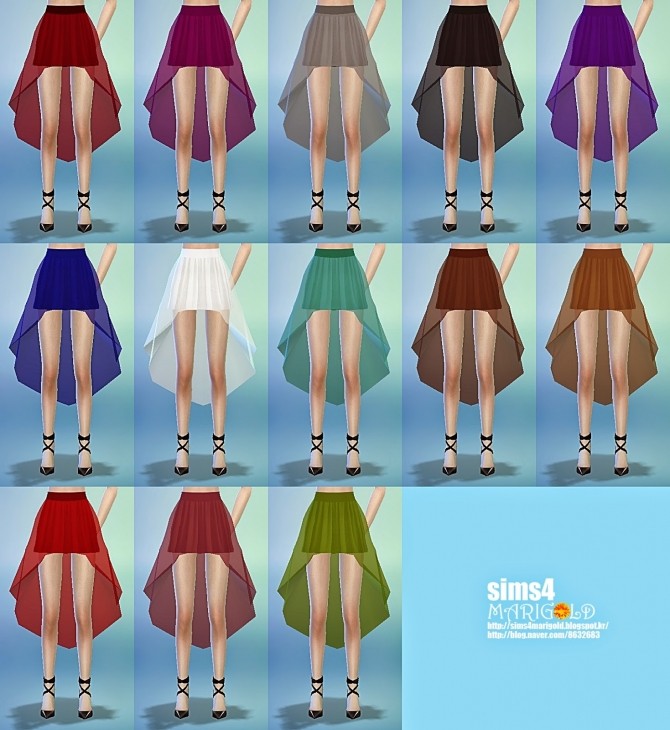 Sims 4 Unbalance skirts at Marigold
