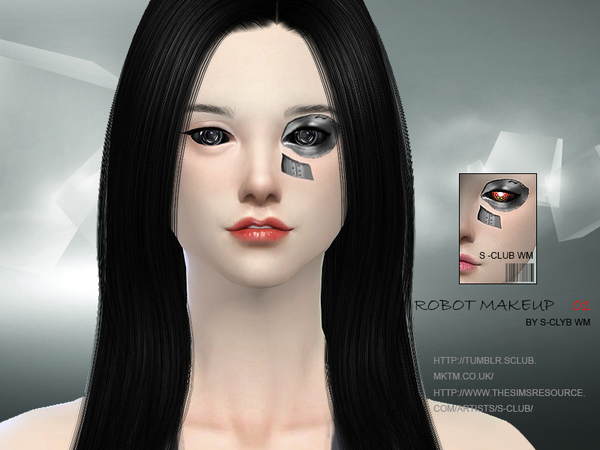 Sims 4 Robot makeup 01 by S Club WM at TSR