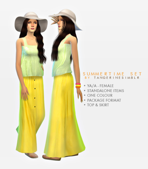 Sims 4 Summertime Set Skirt & Top by tangerine at Sims Fans