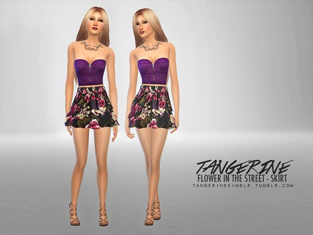 Sims 4 Flower in the Street Skirt by tangerine at Sims Fans