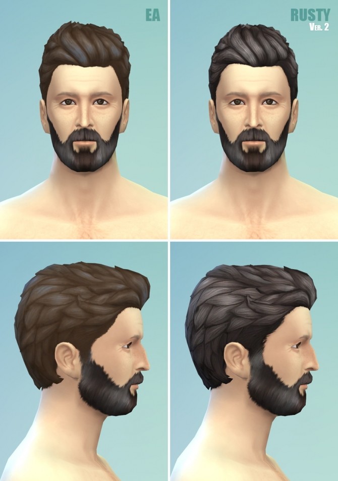 Sims 4 EF02 Wavy Loose V2 hair edit at Rusty Nail