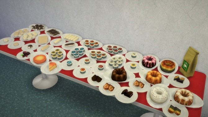 Sims 4 Pasteries and cakes buyable deco at Budgie2budgie