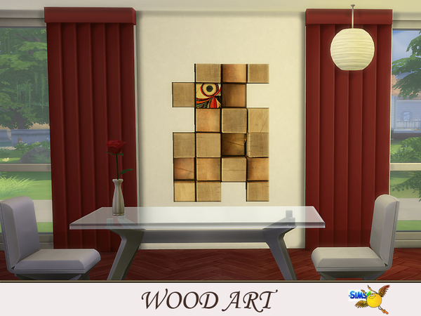 Sims 4 Wood Art set by Evi at TSR