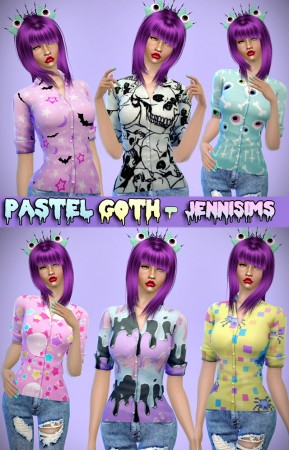Pastel Goth Dress and Shirt Base Game compatible at Jenni Sims » Sims 4 ...