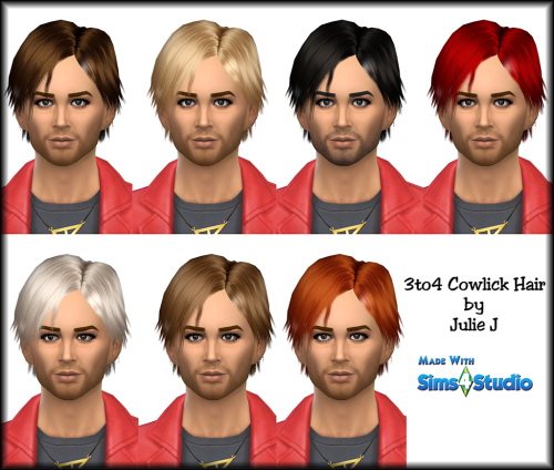 3to4 Male Cowlick Hair at Julietoon – Julie J » Sims 4 Updates