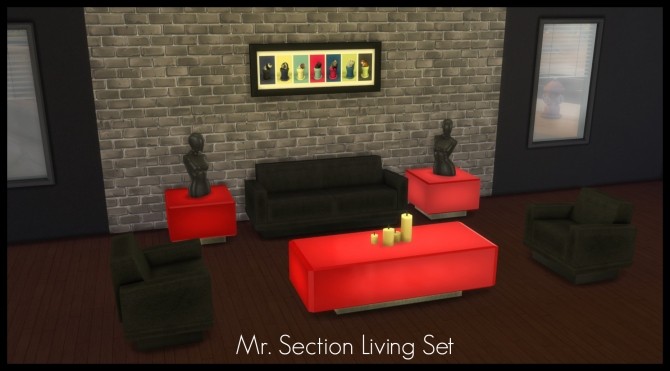 Sims 4 TS2 to TS4 Mr. Section Living Set by Elias943 at Mod The Sims