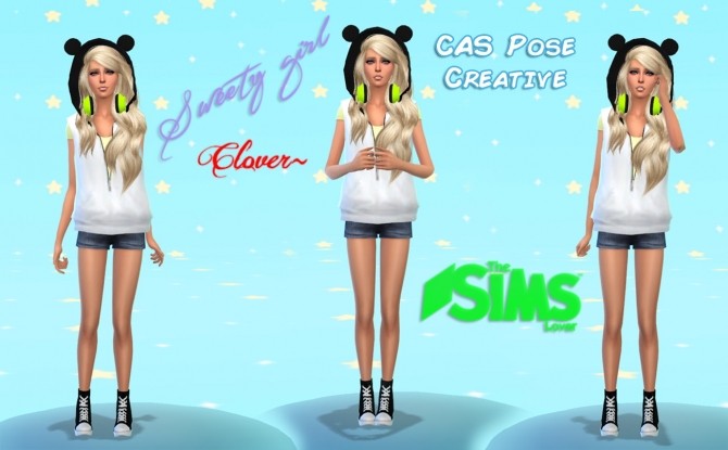 Sims 4 Sweety girl CAS Pose Creative by Clover at The Sims Lover