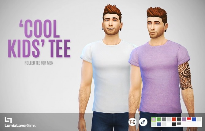 Sims 4 Simple rolled up tees for males at LumiaLover Sims