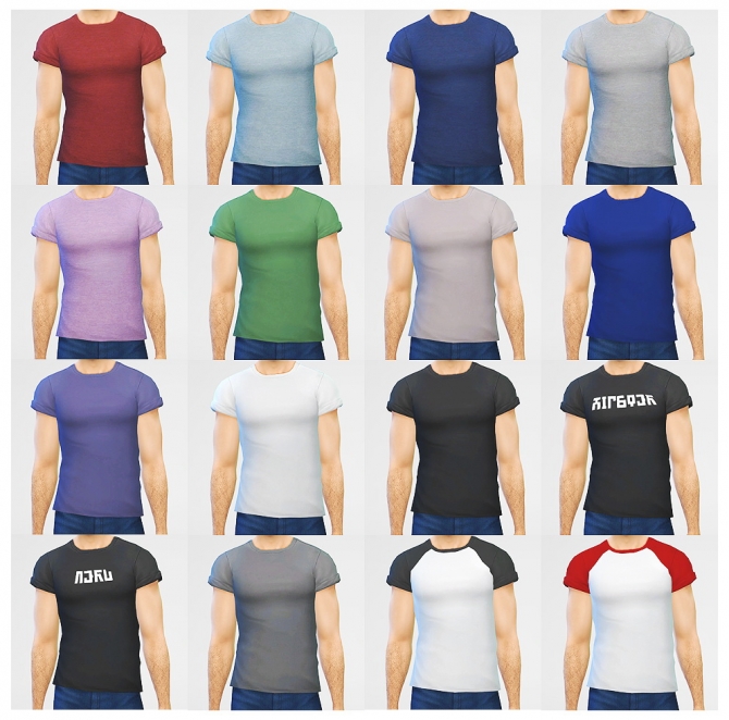Simple rolled up tees for males at LumiaLover Sims » Sims 4 Updates