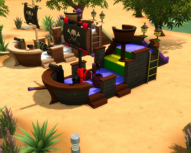 Sims 4 Redbeards Revenge Pirate Ship Jungle Gym Recolour by mojo007 at Mod The Sims