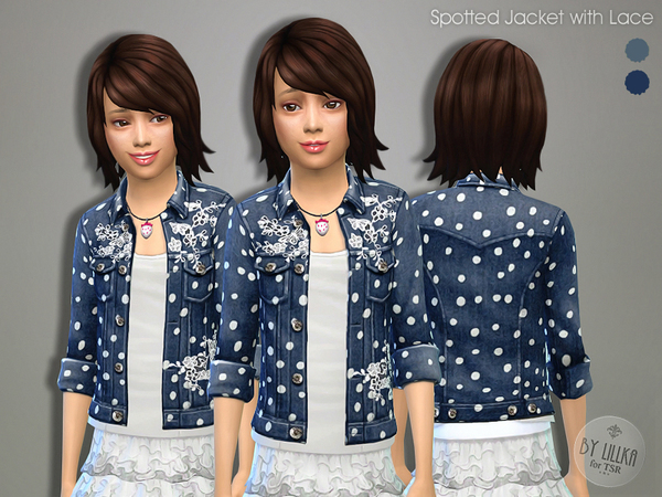 Sims 4 Spotted Jacket with Lace by lillka at TSR