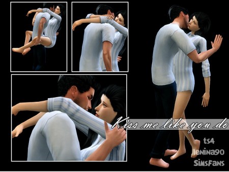 Kiss me like you do poses by lenina_90 at Sims Fans