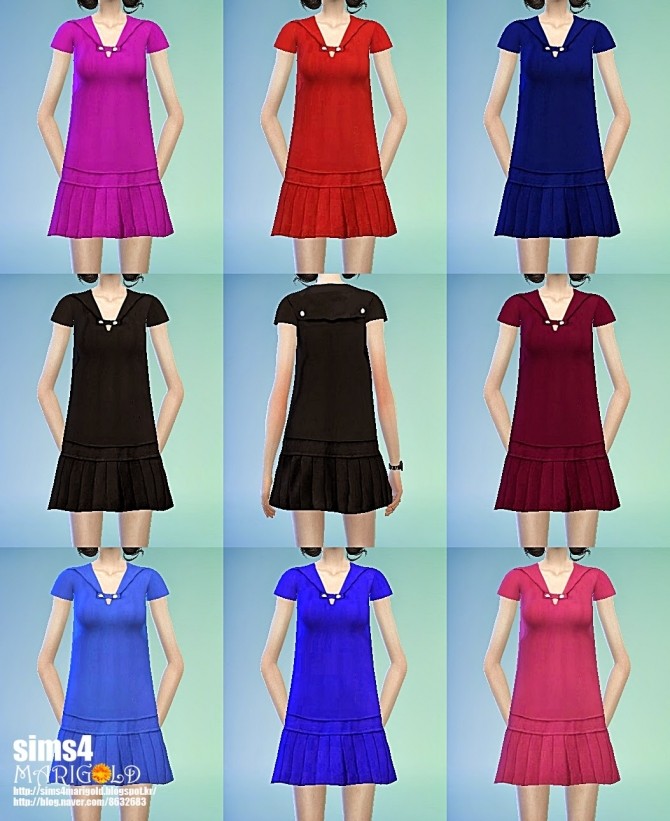 Sims 4 Girlish pleats onepiece at Marigold