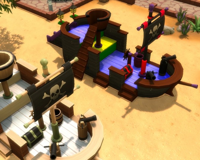 Sims 4 Redbeards Revenge Pirate Ship Jungle Gym Recolour by mojo007 at Mod The Sims
