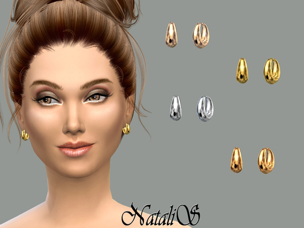Sims 4 Small metal beads earrings by NataliS at TSR