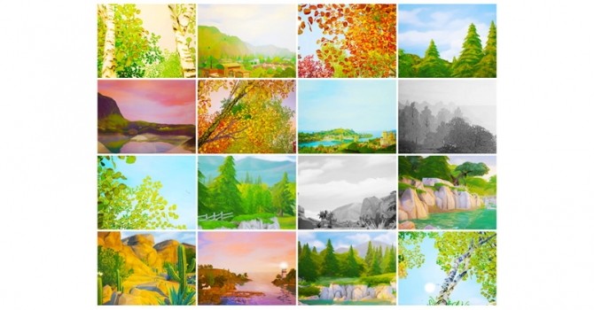 Sims 4 Scenery paintings at Lina Cherie