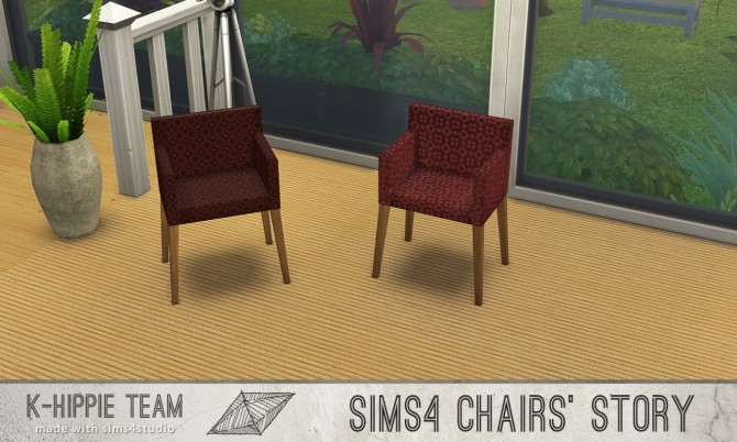 Sims 4 10 chairs recolours Ekai serie in Red at K hippie