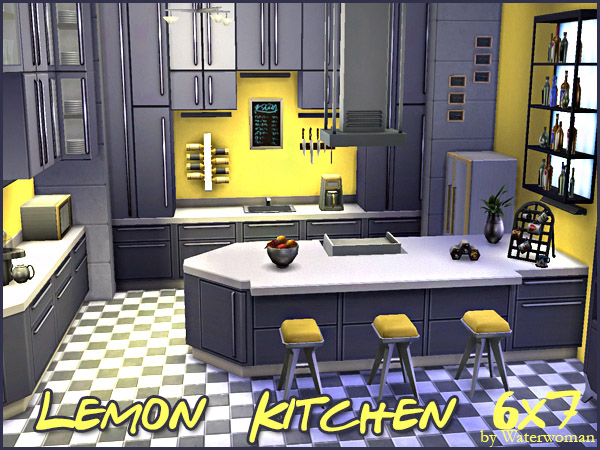 Sims 4 Lemon Kitchen by Waterwoman at Akisima