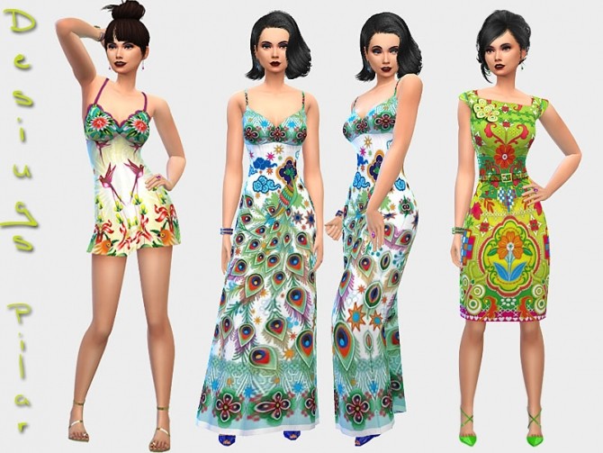 Sims 4 Designer dresses by Pilar at Sims Artists