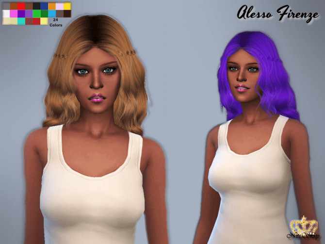 Sims 4 Alesso Firenze Hair Re textured at NiteSkky Sims