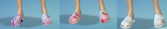 Sims 4 Floral Slipper Set by wendy35pearly at Mod The Sims