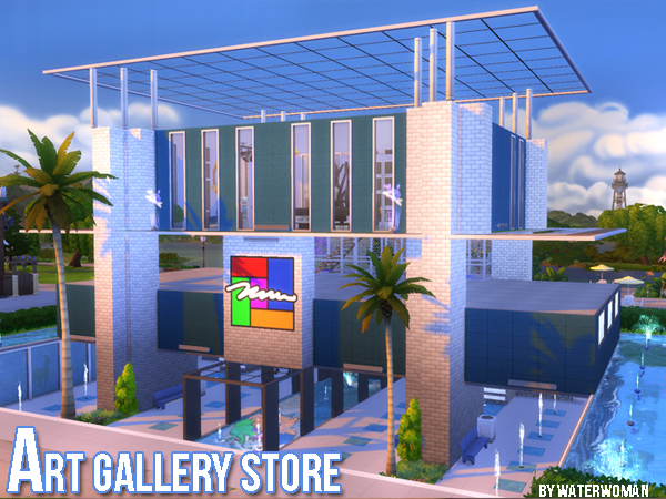Sims 4 Art Gallery Store by Waterwoman at Akisima