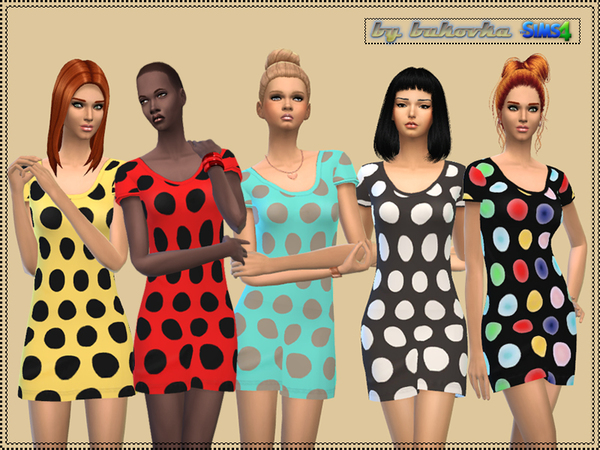 Sims 4 Dress Large Peas by bukovka at TSR