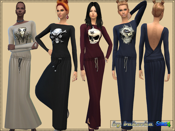 Sims 4 Dress Skull by bukovka at TSR