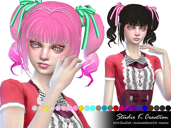 Sims 4 Animate hair 23 Momo at Studio K Creation