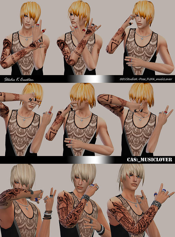 Sims 4 CAS pose replacement MusicLover at Studio K Creation