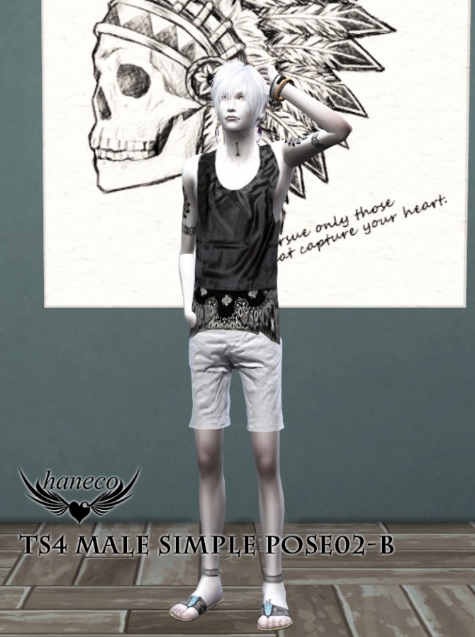 Sims 4 Male simple pose02 at HANECO’S BOX