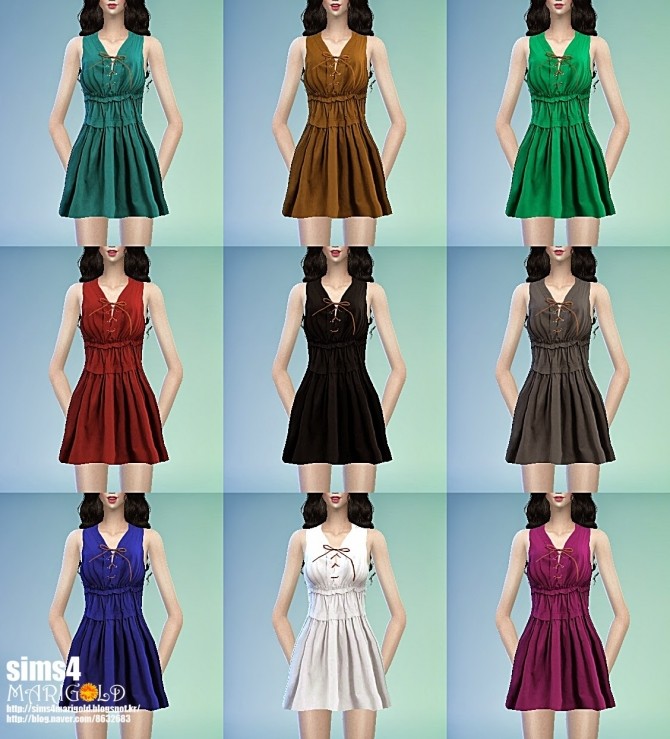Sims 4 Lace up dress at Marigold