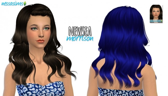 Sims 4 Newseas Morrison hair edit at Nessa Sims