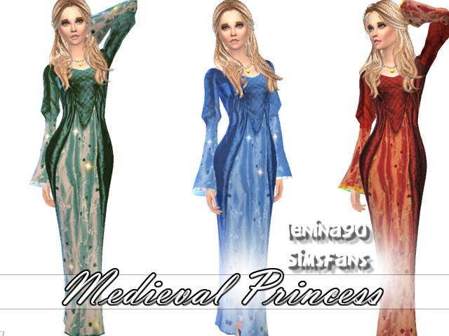 Sims 4 Medieval Princess dresses by lenina 90 at Sims Fans