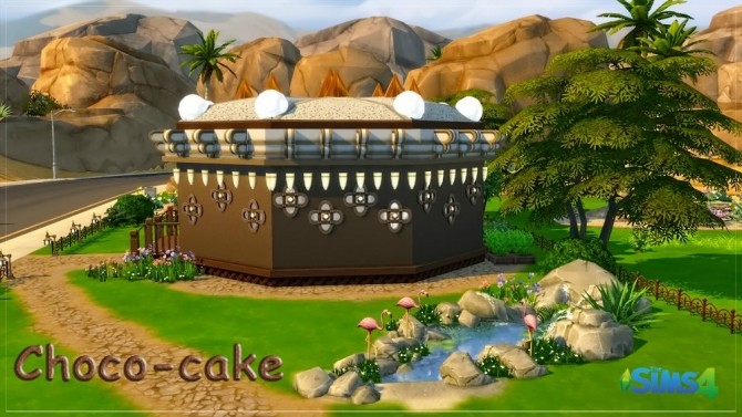 Sims 4 Рastry shop Choco cake by fatalist at ihelensims