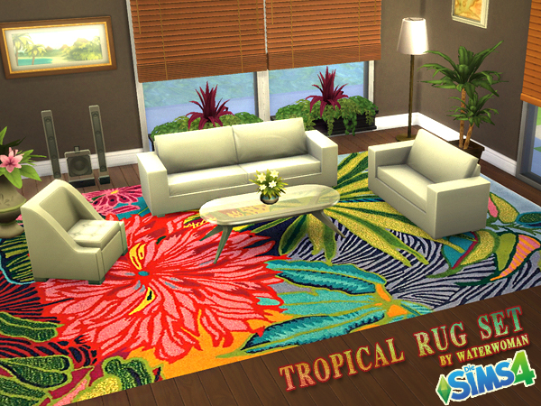 Sims 4 Tropical Rugs by Waterwoman at Akisima