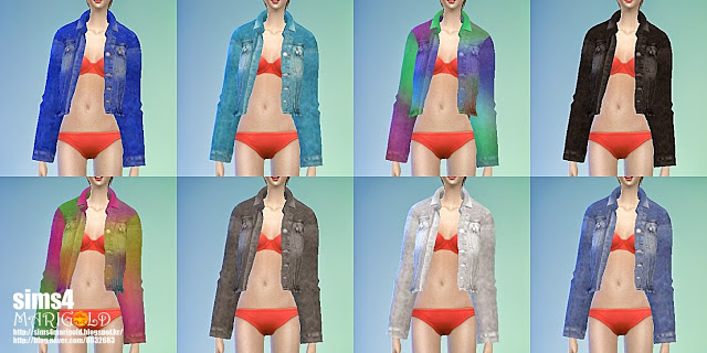 Sims 4 ACC denim short jacket at Marigold