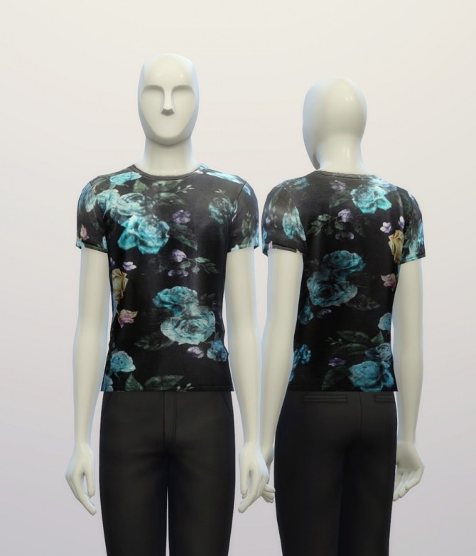 Sims 4 Floral t shirt for males at Rusty Nail