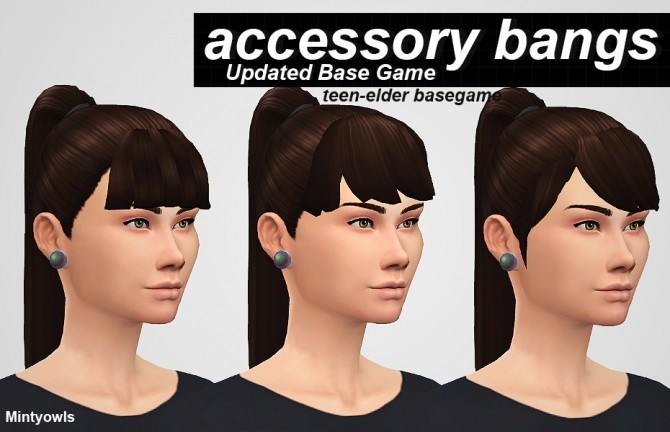 Sims 4 ACCESSORY BANGS UPDATED at MintyOwls