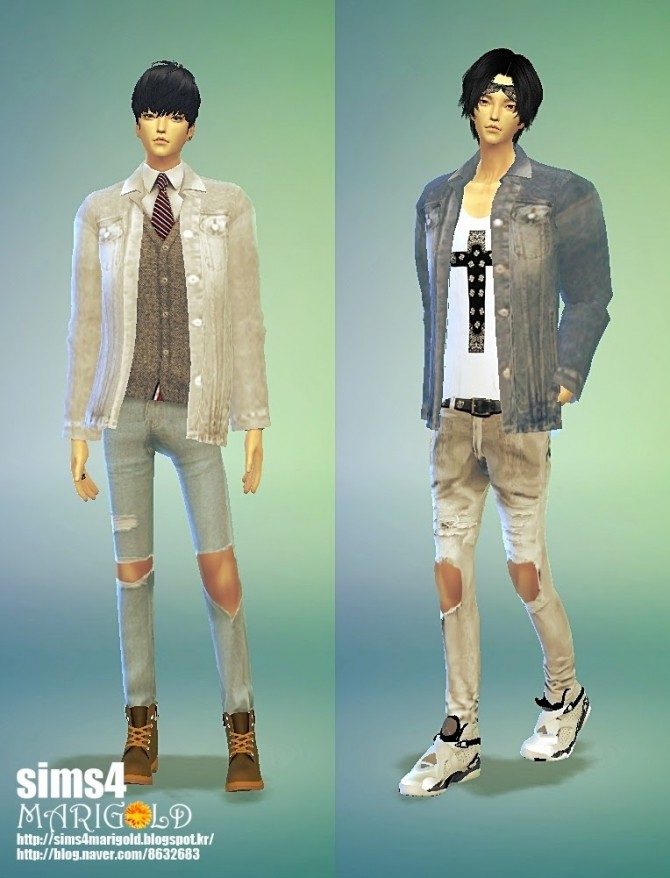 Sims 4 ACC male denim jacket at Marigold
