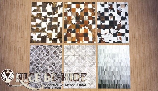 Sims 4 Nice Be Hide Leather Patchwork Rugs at Simsational Designs