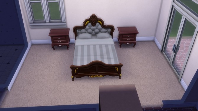 Sims 4 Princess Cordelias Galleon Bed Wooden Frame Recolor by ethyrdude at Mod The Sims