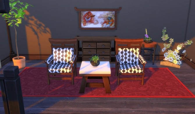 Sims 4 Japanese Living Set at Leander Belgraves