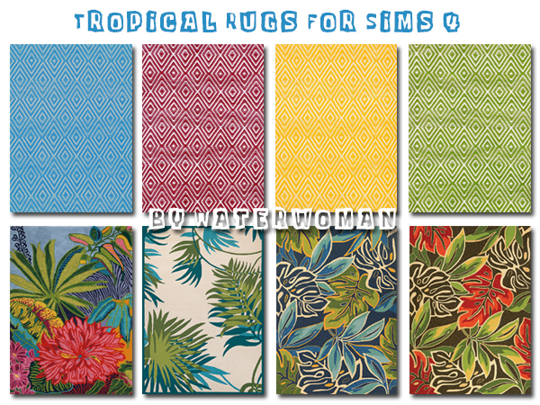 Sims 4 Tropical Rugs by Waterwoman at Akisima